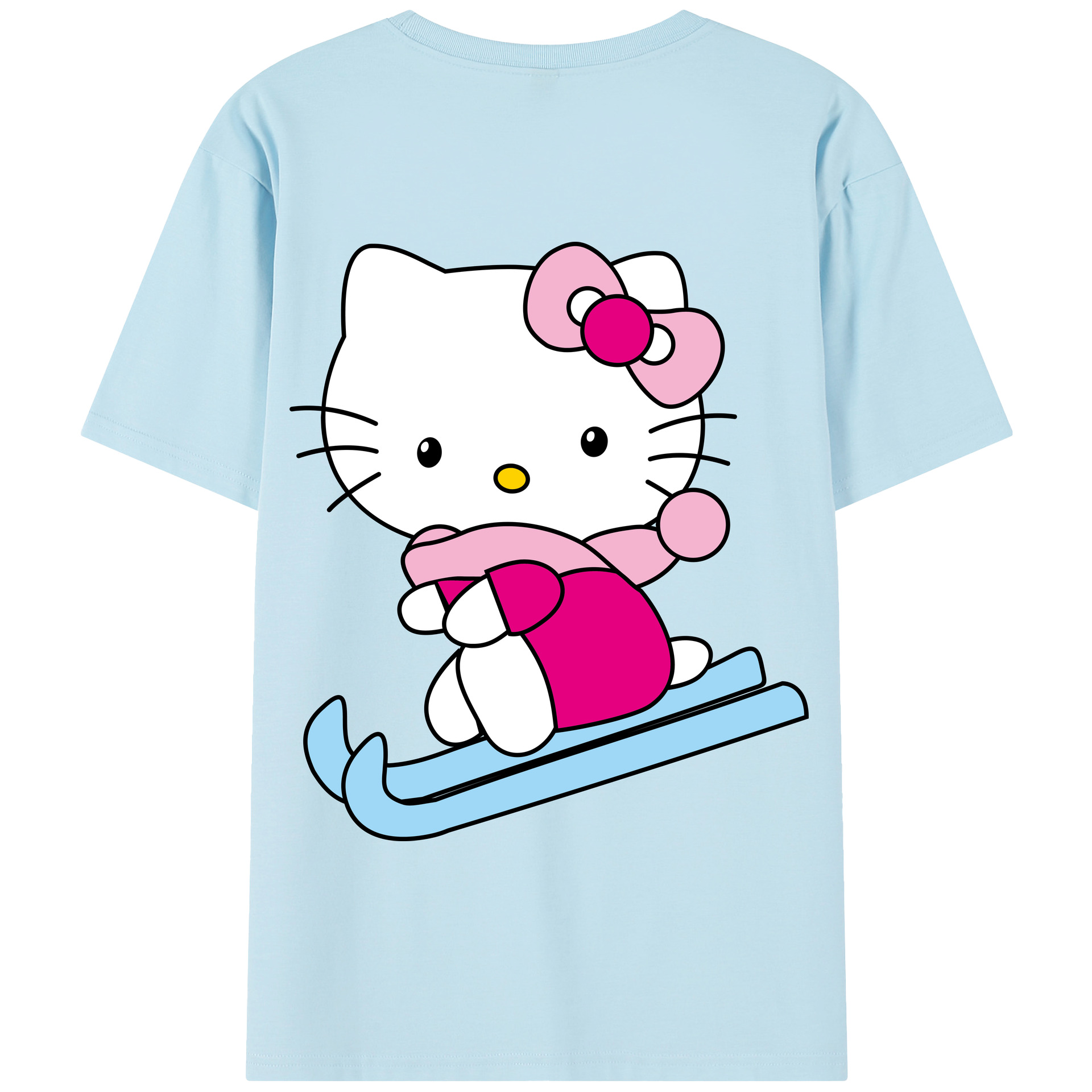 （画像用） Hello Kitty ハローキティ 綿100％半袖Tシャツ（背面プリント）
